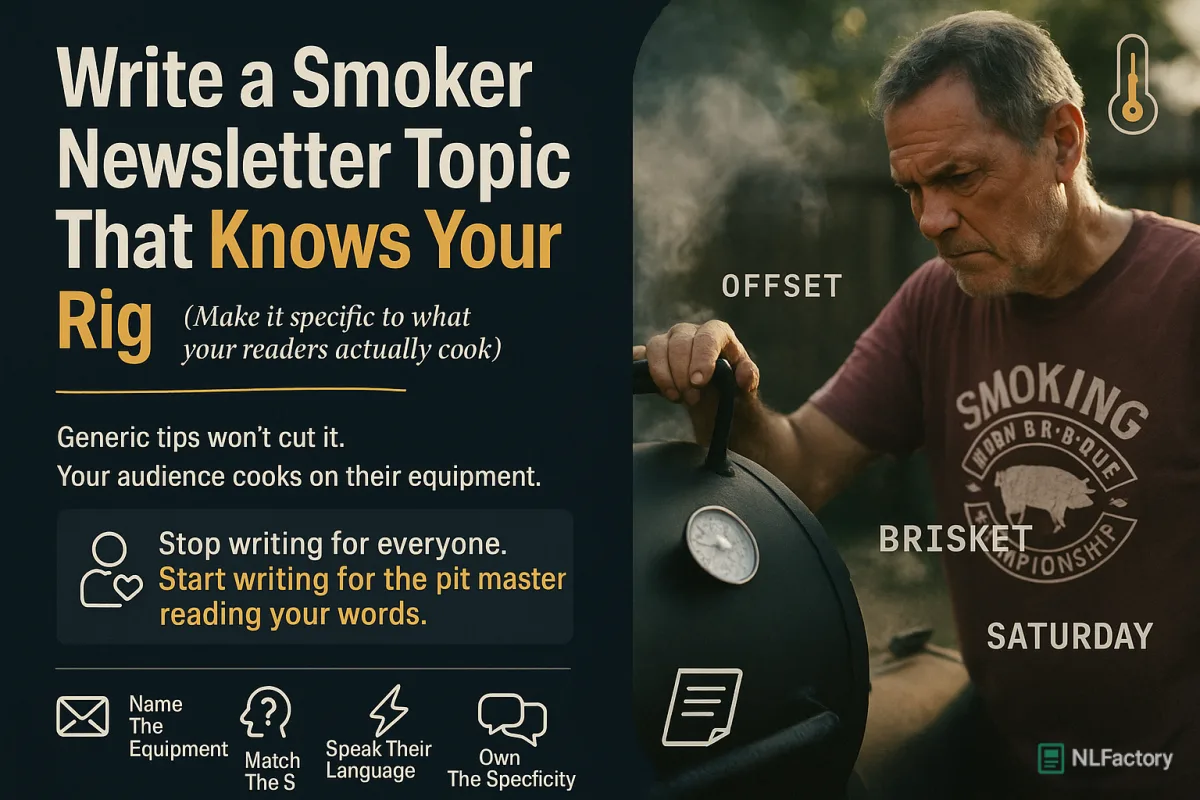 How to Write a Smoker Newsletter Topic That Knows Your Rig