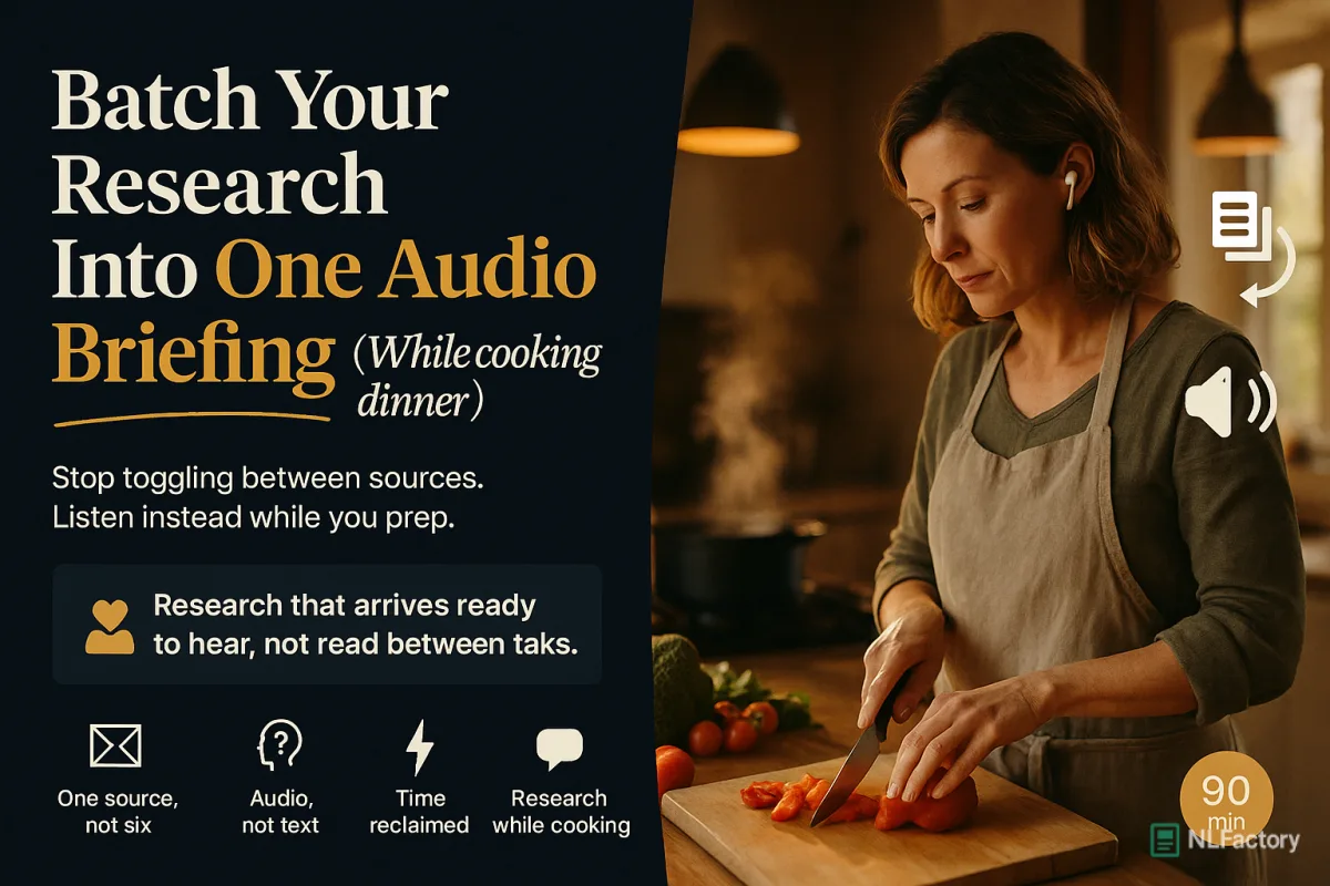 I Batch My Research Into One Audio Briefing While Cooking Dinner