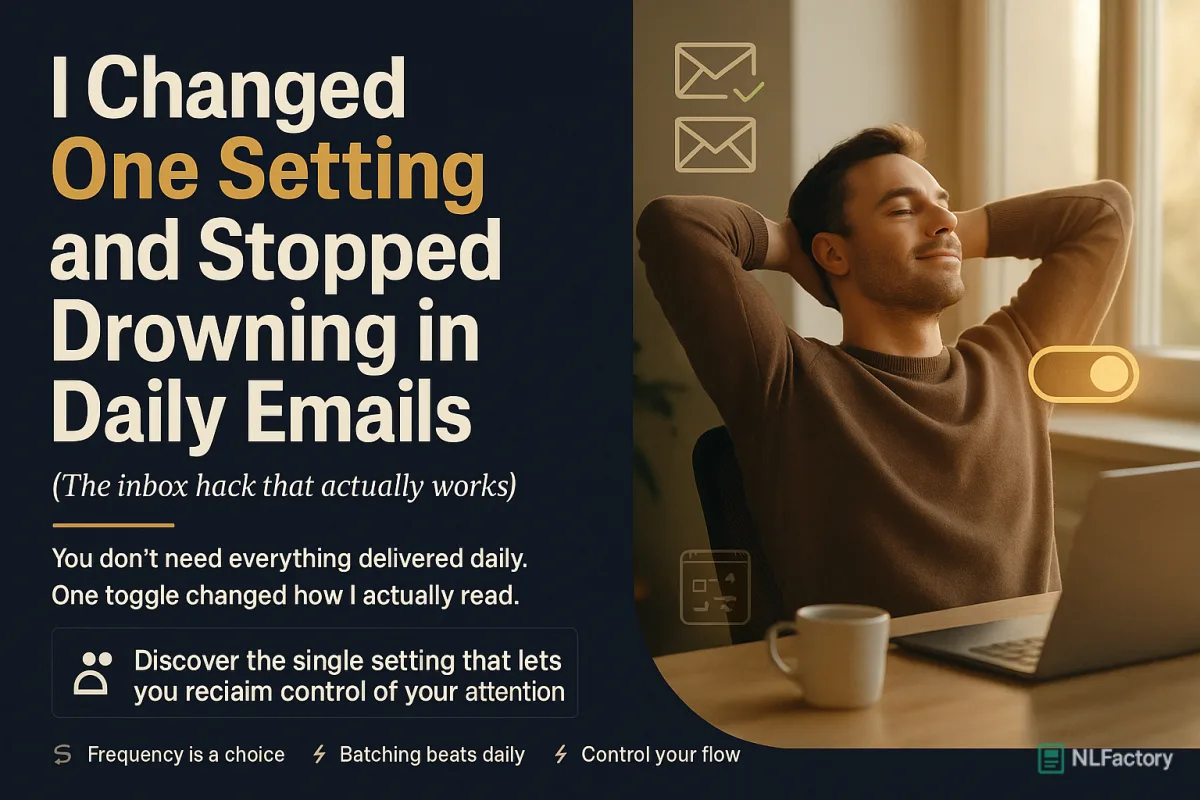 I Changed One Setting and Stopped Drowning in Daily Emails