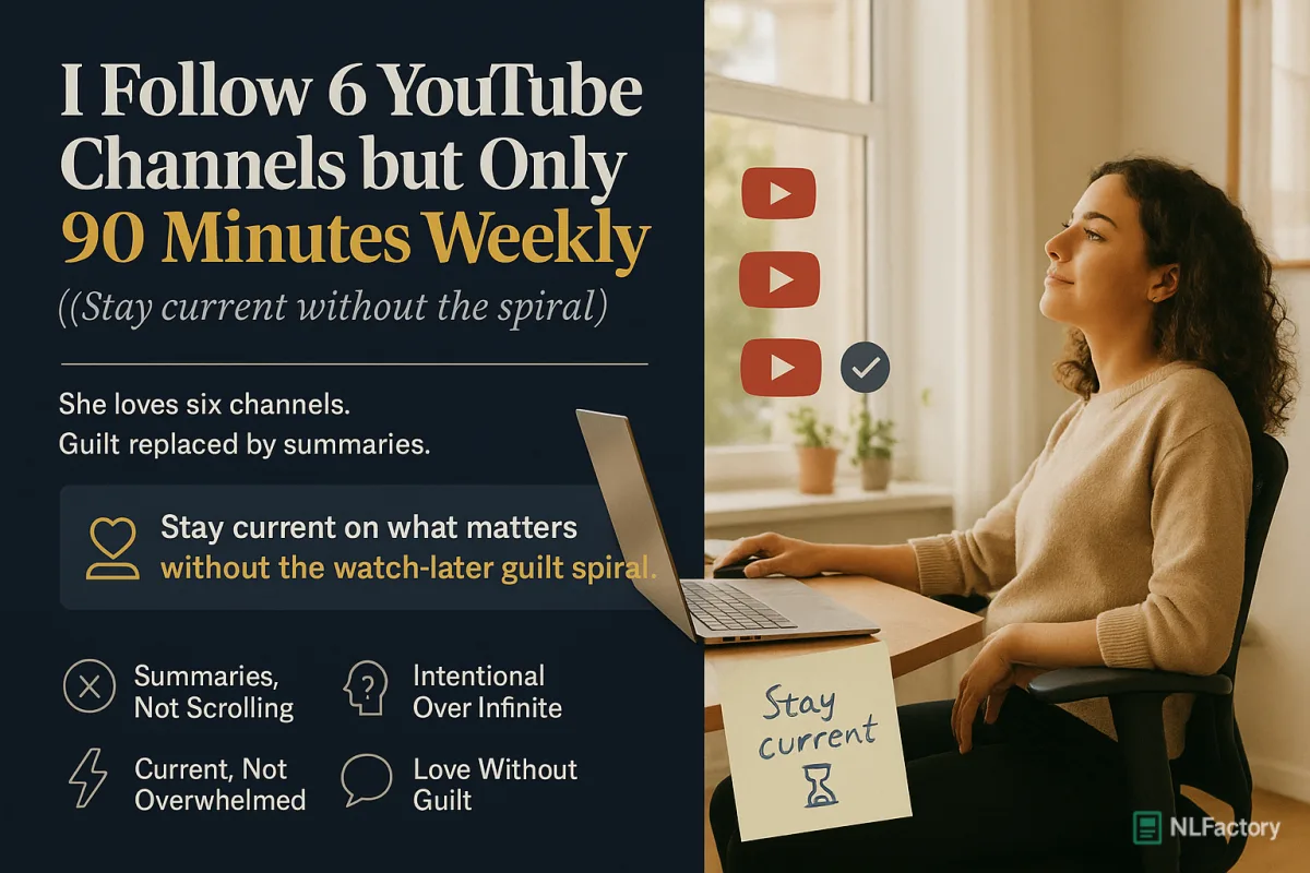 I Follow 6 YouTube Channels but Only Have 90 Minutes Weekly